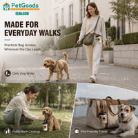 Distributeur portable de sacs à déjections pour animaux de compagnie, support de sacs à crottes de chien en plastique avec clip pour les promenades quotidiennes, 15 sacs par rouleau, design compact