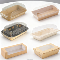 Boîte à sushi pliable carrée biodégradable de qualité alimentaire Fenêtre en relief Impression personnalisée Boîte à emporter en papier kraft Vente en gros
