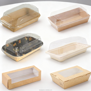 Barquette à <span class=keywords><strong>sushi</strong></span> à emporter en kraft biodégradable et recyclable, rectangulaire, avec couvercle en PET, jetable, qualité alimentaire, personnalisable, gaufrage, vente en gros - Product Image 3