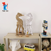 Kit d'artisanat éducatif DIY en papier recyclé pour enfants : Statue d'animal marin hippocampe - Papier Jazz