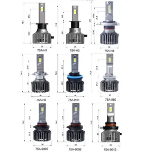 75W 6500K H4 Led Headlight Bulb H7 Car Headlight H11 Led Headlamp Universal Car Led Headlight