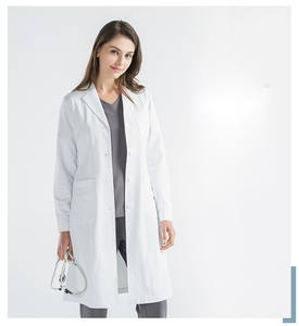 معطف مختبر طبي أنيق بتوريد مباشر من المصنع، بلوزة طبية للاستخدام في المستشفيات والجراحة، بأكمام طويلة للجنسين من ألياف السباندكس/القطن، مقاس 3XL - Product Image 4