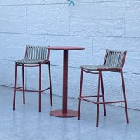 Chaises de bar d'extérieur en rotin PE tressé, design moderne, avec cadre en aluminium, pour table de bar complète, plusieurs modèles disponibles