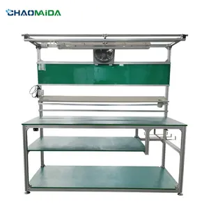 Tabela de material de worktable da linha de montagem com suporte da lâmpada personalização