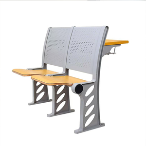 Aulas universitarias con escritorios y sillas conectados, <span class=keywords><strong>blanco</strong></span> con tablero de escritura, combinación de escritorio y silla escolar - Product Image 6