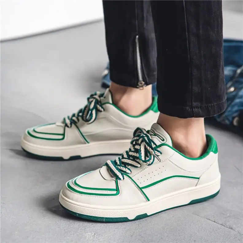 2022 grande marque de haute qualité skateboard baskets vert mode logo personnalisé hommes chaussures de marche dernière conception OEM chaussures pour hommes