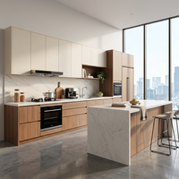 Meuble sous évier modulaire personnalisé en acier inoxydable avec panneau de cuisine au design moderne, charnières battantes et charnières à fermeture amortie