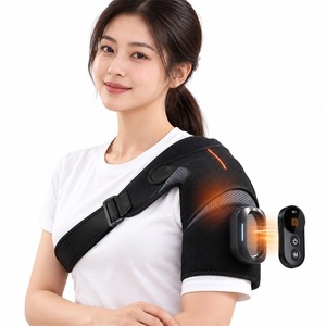 Ceinture de massage vibrante chauffante pour épaule en tissu élastique avec contrôleur détachable pour un soulagement quotidien - Product Image 1