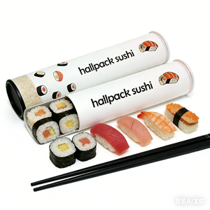 Boîte à sushi en tube pour magasin de détail, fournie par l'usine, avec papier aluminium à l'intérieur - Product Image 2