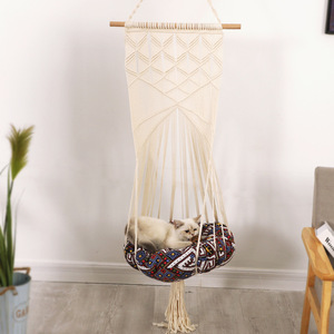 Tissé à la main <span class=keywords><strong>Chat</strong></span> Macramé Suspendu Sommeil Hamac Pour Animaux De Compagnie Balançoire <span class=keywords><strong>Lit</strong></span> Pour <span class=keywords><strong>Chat</strong></span> Et Chien - Product Image 2