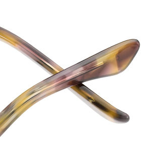 Lunettes de soleil de luxe de marque de créateur, monture ronde légère en acétate de haute qualité, motif écaille de tortue jaune, pour femmes et hommes - Product Image 4