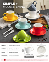 Vente en gros de tasses à café en céramique vernissée brillante de 180 ml, style minimaliste, plusieurs couleurs, tasse à thé en porcelaine, logo personnalisé pour café, maison, coffret cadeau