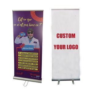 Expositor enrollable portátil personalizado con impresión, Banner enrollable de 8 pies con desplazamiento eléctrico - Product Image 1