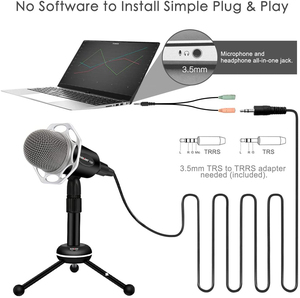 High Quality Condenser Microphone-Computer Conference & Teaching Use Wired with Noise Cancelling 3.5mm Connector Shock Mount - Product Image 4