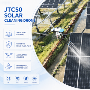 Drone de nettoyage de panneaux solaires JTC50, UAV de nettoyage photovoltaïque, système de pulvérisation d'eau haute pression, contrôle de mission intelligent pour les fermes solaires - Product Image 1