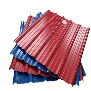 Placa de techo de metal de lámina corrugada, producto principal de alta calidad AISI 0,3mm, azul/rojo, precio competitivo por pieza