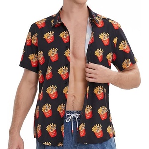 Camisa Hawaiana de Manga Corta para Hombre, con Logotipo Personalizado, Transpirable, Diseño de Camiones de Comida, Estilo Tropical y Casual - Product Image 5