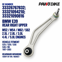 Lengan Kontrol Suspensi Belakang Kanan Kendaraan OE 33326767832 dan 33321094210 dan 33321090816 untuk BMW E39 Suku Cadang Sasis Mobil OEM