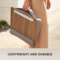 Bureau d'ordinateur portable 100% en bambou personnalisé avec coussin d'oreiller pour la maison support d'ordinateur portable en bois lit livre tablette planche à roulettes