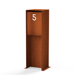 Custom Vertical Corten Steel Drop Box Parcel Mail Box Parcel Wall Mounted Design Mail Box