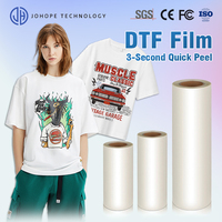 Film DTF A3 A4 en rouleau PET 60CM 30CM à pelage à chaud pour machine d'impression par transfert thermique sur textile, conception personnalisée de t-shirt