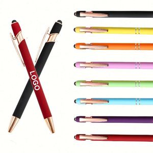 Bolígrafos Personalizados de Alta Calidad con Grabado Láser, Logotipo Promocional, Bolígrafo Metálico Negro, Regalo, Stylus Táctil, Bolígrafos Personalizados para Negocios - Product Image 1