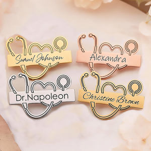 Pin's Médical Personnalisé en Métal, Logo sur Mesure, Badge en Acier Inoxydable, <span class=keywords><strong>Broche</strong></span> Plaquée Or, Argent ou Cuivre, Gravure en Émail Dur - Product Image 4