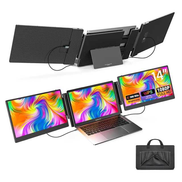 Portable Monitor for Laptop 2 X 14 Inch Monitor Screen Extender Laptop Screen ExtensionPlug & Play