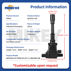 Bobine d'allumage MIKEY 483Q18100 pour Haima Aishang Family Fushida <span class=keywords><strong>Fuka</strong></span> Hongda Rongda Tengda Haixing Auto Parts TT11D - Product Image 2