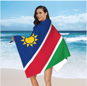 Toalla de <span class=keywords><strong>playa</strong></span> de microfibra Diseño de la bandera de Guinea-Bissau Toalla de baño de acuarela Manta absorbente de secado rápido Sin arena - Product Image 5