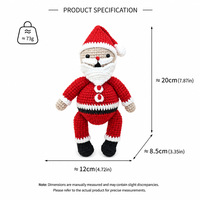 Boneka Natal Rajutan Tangan Bahan Poliester Bertema Kartun Santa Claus Rusa Kutub Pohon Natal Hiasan Hadiah Meriah Lintas Negara