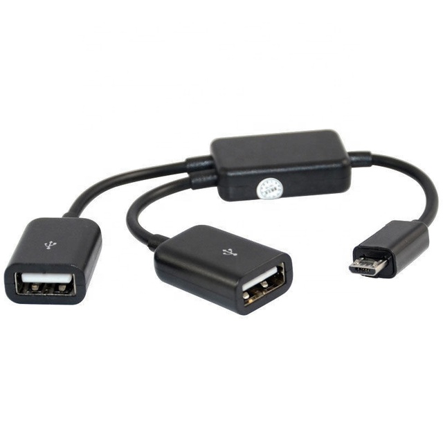 2 in 1 Micro USB Splitter Cable Braid Shielding Pure Copper Conductor PVC Jacket-Charging Hub for Smartphones Computers Tablets