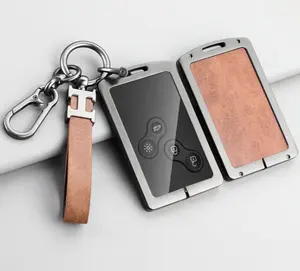 2024 dernier luxe durable pour renault koleos Fluence alliage de zinc métal clé de voiture porte-carte couverture étui protecteur