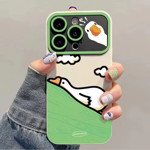 Nueva Funda Protectora de TPU con Diseño de Pato de Dibujos Animados para Apple iPhone 16 Pro Max X XR XS MAX 11 12 13 14 15 16 Plus 16e 17 Air - Product Image 1