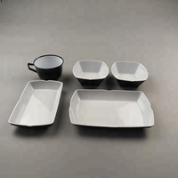Vaisselle de haute qualité rotative pour avion, ensembles de vaisselle carrée pour la restauration