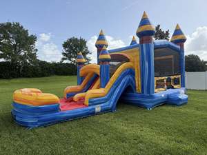 Castillo Inflable Azul, Castillo Hinchable, Casa de Brinco, Brincolín Inflable Comercial de PVC para Adultos - Product Image 3