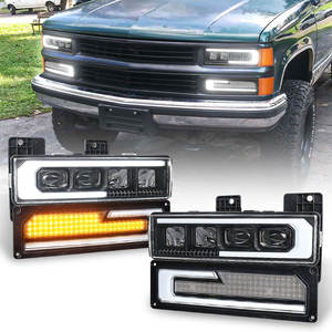 OVOVS Phares LED avec animation de démarrage DRL Clignotant séquentiel Hi/Low Beam pour <span class=keywords><strong>Chevy</strong></span> Suburban <span class=keywords><strong>Silverado</strong></span> 1988-1998 - Product Image 1