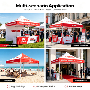 Tente publicitaire personnalisée imprimée pour l'extérieur, tente pop-up de 10x10 pieds, imperméable, pour la plage, avec logo, pour les salons professionnels - Product Image 4