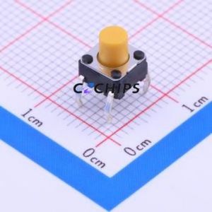 B3F-1062 Tactile Switch Through hole Component (THT)-4P,6x6mm Switch Single Pole Single Throw Round Button 1.5N Through Hole - Product Image 1