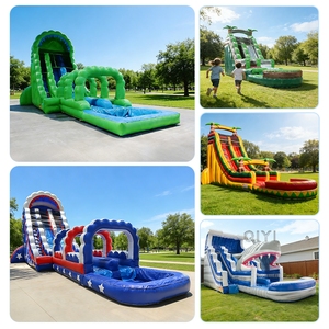 Outdoor Custom Luxury Commercial Pvc Big Water Slides <b>Inflatable</b> slip n Slides for Adults Commercial 20ft - Product Image 2