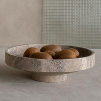 SW ST0NE Moderne, bol étroit en marbre naturel poli Calacatta Viola Travertine, pour bibelots et objets, décoration de villa et de maison