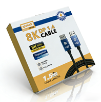 Câble DP 1.4 32,4 Gbps 8K 60Hz UHD plaqué or mâle-mâle pour moniteur, téléviseur, PC, ordinateur portable, projecteur, jeux