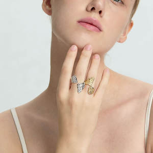 Bagues en acier inoxydable 316L plaqué or PVD 14k 18k de bonne qualité, résistantes à l'eau et inaltérables, style Nugget pour femmes - Product Image 4