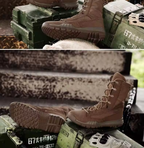 Botas Tácticas para Hombre, Color Marrón, Gamuza, con Cordones, Caña Alta, para Exteriores, Desierto, Seguridad, Suela de Goma - Product Image 3