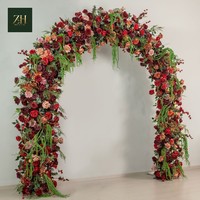 Arche florale en U rose et blanc avec verdure, idéale pour les mariages et événements – Décoration de fond pour cérémonie – Meilleures ventes