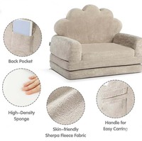 Canapé-lit convertible 2-en-1 en peluche douce pour tout-petits, fauteuil pour enfants pour salon, salle de jeux, appartement