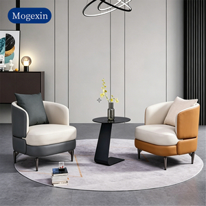 Fauteuil d'appoint minimaliste contrasté, rembourré et confortable, avec coussin, pour la décoration intérieure. - Product Image 3