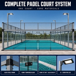 Cancha de Padel de Alta Calidad en Oferta, Color Personalizado de Fábrica, Cancha de Tenis Clásica para Exteriores, Equipamiento Deportivo Panorámico - Product Image 4
