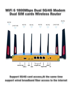 WIFI6 4g 5g routeur 1800Mbps <span class=keywords><strong>2</strong></span>.4G 5.8G double Modem 4G 5G double carte SIM 4G 5G routeur wifi sans fil - Product Image 1