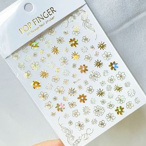 Autocollants pour ongles en forme de feuille de rose, or, argent, paillettes, autocollants adhésifs pour nail art printemps été - Product Image 6